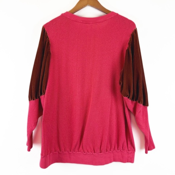 FREE PEOPLE Night Bird Velvet Embroidered Mini Dress/Tunic Pullover in Red — S - Picture 4 of 6